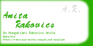 anita rakovics business card